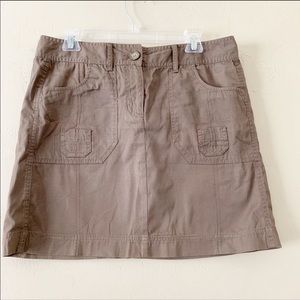 Ann Taylor Mini Brown Skirt with Front Pockets